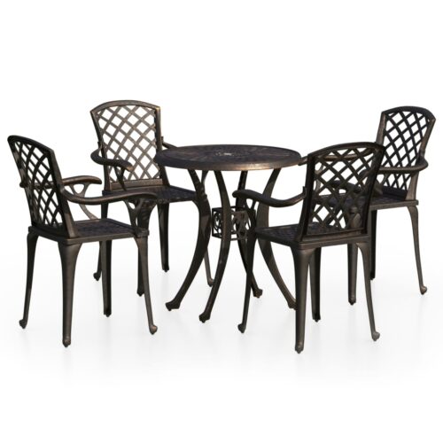 5-Piece Bistro Set Cast Aluminium Bronze