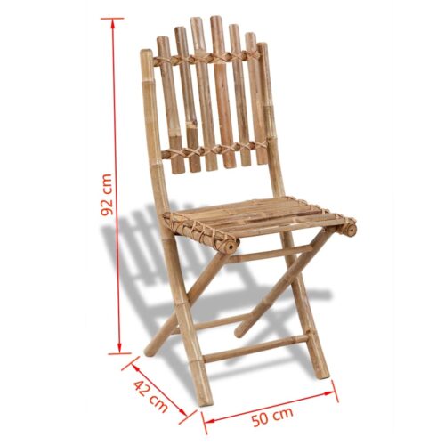 5-Piece Folding Outdoor Dining Set Bamboo - Image 8