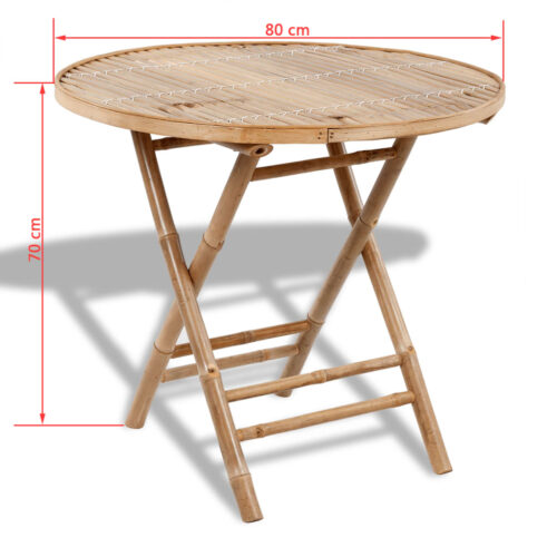 5-Piece Folding Outdoor Dining Set Bamboo - Image 9