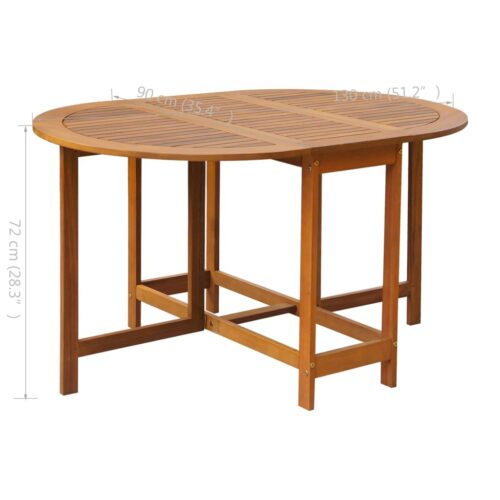 5-Piece Folding Outdoor Dining Set Solid Acacia Wood - Image 10
