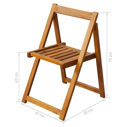 5-Piece Folding Outdoor Dining Set Solid Acacia Wood - Image 11