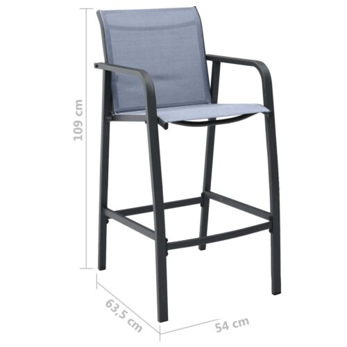 5-Piece Garden Bar Set Black Grey - Image 4