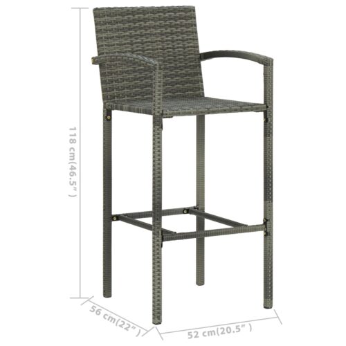 5-Piece Garden Bar Set Grey - Image 11