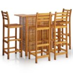 5-Piece Garden Bar Set Wood Timber Outdoor Patio Furniture Acacia