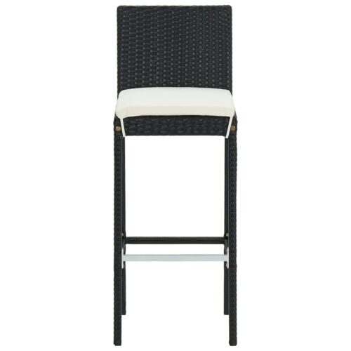 5-Piece Garden Bar Set with Cushions Black - Image 4