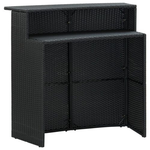 5-Piece Garden Bar Set with Cushions Black - Image 5