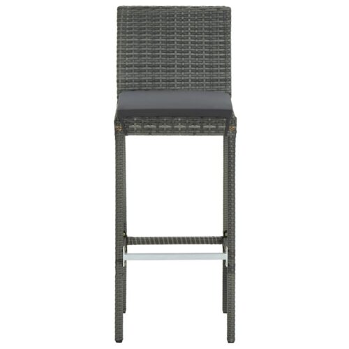 5-Piece Garden Bar Set with Cushions Grey - Image 4