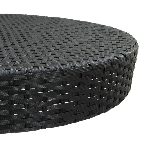 5-Piece Garden Bar Set with Cushions Poly Rattan Wicker Outdoor Patio Furniture Black - Image 5