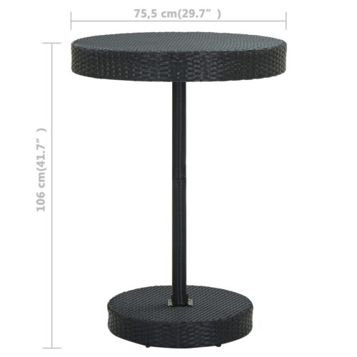 5-Piece Garden Bar Set with Cushions Poly Rattan Wicker Outdoor Patio Furniture Black - Image 11