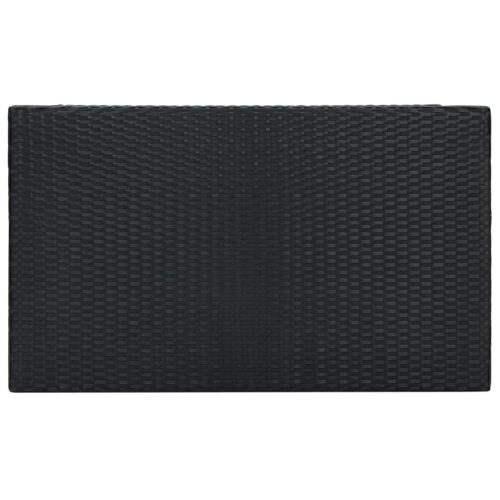 5-Piece Garden Bar Set with Cushions Poly Rattan Wicker Outdoor Patio Furniture Black - Image 11