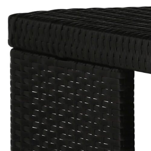5-Piece Garden Bar Set with Cushions Poly Rattan Wicker Outdoor Patio Furniture Black - Image 3