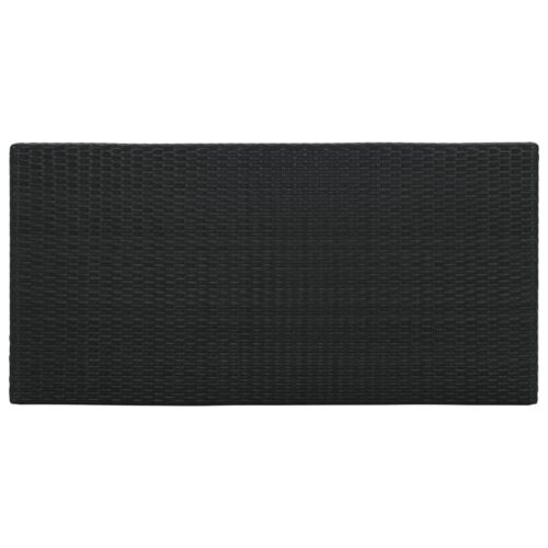 5-Piece Garden Bar Set with Cushions Poly Rattan Wicker Outdoor Patio Furniture Black - Image 3