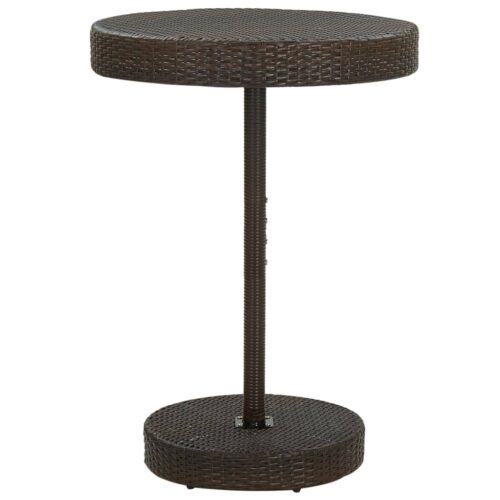 5-Piece Garden Bar Set with Cushions Poly Rattan Wicker Outdoor Patio Furniture Brown - Image 3