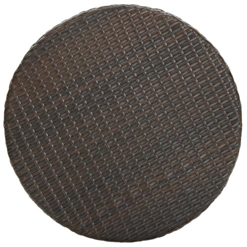 5-Piece Garden Bar Set with Cushions Poly Rattan Wicker Outdoor Patio Furniture Brown - Image 4