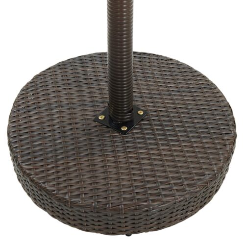 5-Piece Garden Bar Set with Cushions Poly Rattan Wicker Outdoor Patio Furniture Brown - Image 5