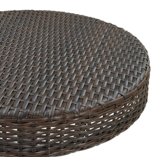5-Piece Garden Bar Set with Cushions Poly Rattan Wicker Outdoor Patio Furniture Brown - Image 6