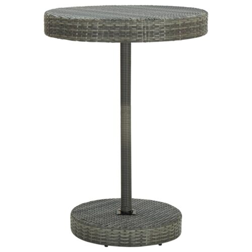 5-Piece Garden Bar Set with Cushions Poly Rattan Wicker Outdoor Patio Furniture Grey - Image 3