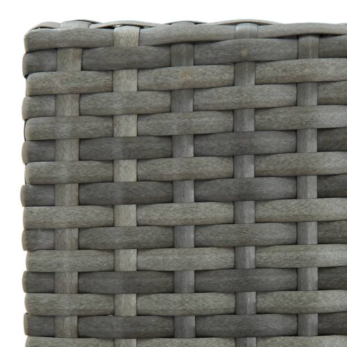 5-Piece Garden Bar Set with Cushions Poly Rattan Wicker Outdoor Patio Furniture Grey - Image 11