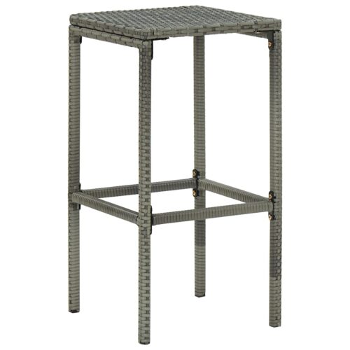 5-Piece Garden Bar Set with Cushions Poly Rattan Wicker Outdoor Patio Furniture Grey - Image 5