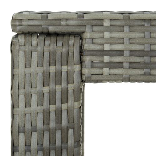 5-Piece Garden Bar Set with Cushions Poly Rattan Wicker Outdoor Patio Furniture Grey - Image 11