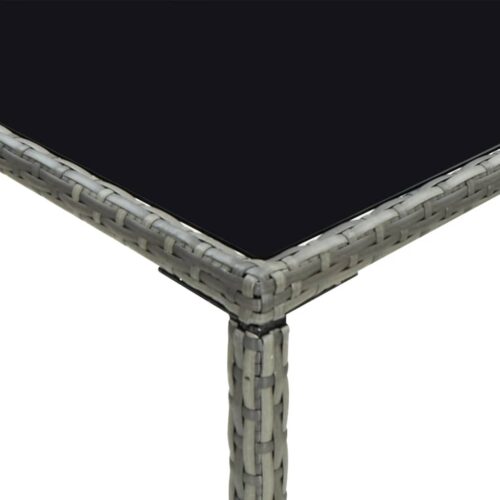 5-Piece Outdoor Bar Set Garden Patio Dining Stools Chairs Table Rattan Grey - Image 9