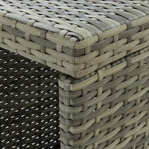 5-Piece Garden Bar Set with Cushions Poly Rattan Wicker Outdoor Patio Furniture Grey - Image 4