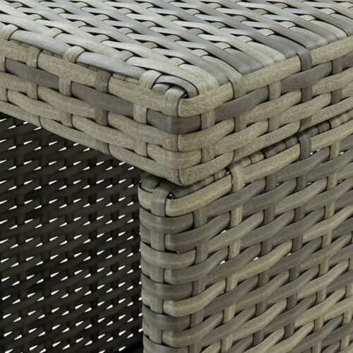 5-Piece Garden Bar Set with Cushions Poly Rattan Wicker Outdoor Patio Furniture Grey - Image 4
