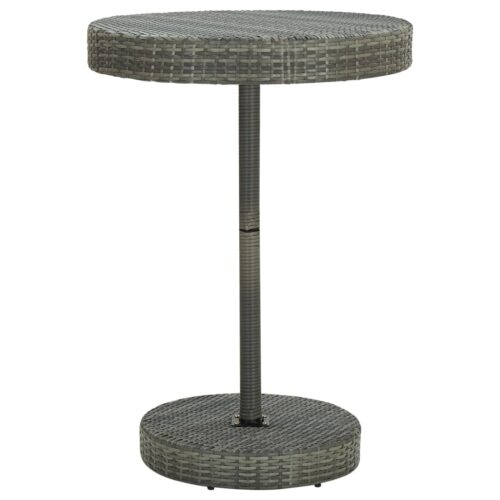 5-Piece Garden Bar Set with Cushions Poly Rattan Wicker Outdoor Patio Furniture Grey - Image 6