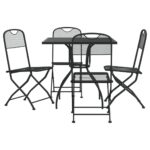 5-Piece Garden Dining Set Anthracite Metal Mesh