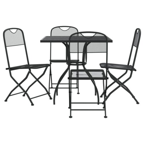 5-Piece Garden Dining Set Anthracite Metal Mesh