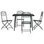 5-Piece Garden Dining Set Anthracite Metal Mesh