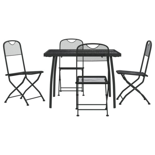 5-Piece Garden Dining Set Anthracite Metal Mesh