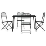 5-Piece Garden Dining Set Anthracite Metal Mesh