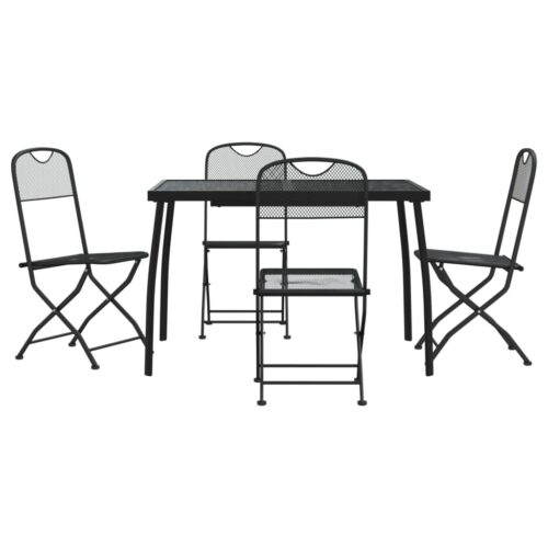 5-Piece Garden Dining Set Anthracite Metal Mesh