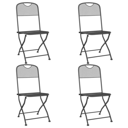 5-Piece Garden Dining Set Anthracite Metal Mesh - Image 3