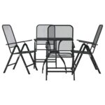 5-Piece Garden Dining Set Anthracite Metal Mesh