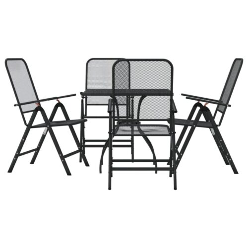 5-Piece Garden Dining Set Anthracite Metal Mesh