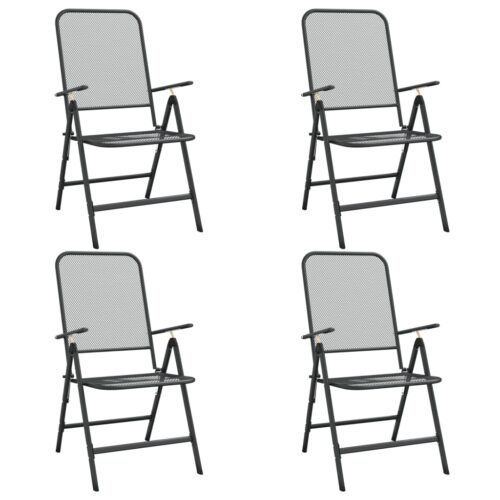5-Piece Garden Dining Set Anthracite Metal Mesh - Image 3
