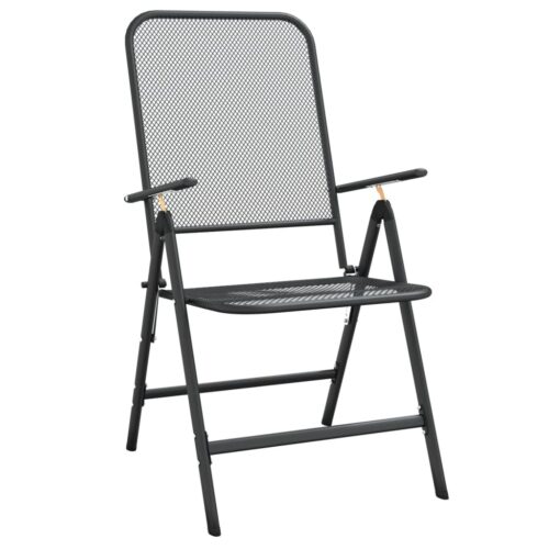 5-Piece Garden Dining Set Anthracite Metal Mesh - Image 4