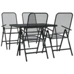 5-Piece Garden Dining Set Anthracite Metal Mesh