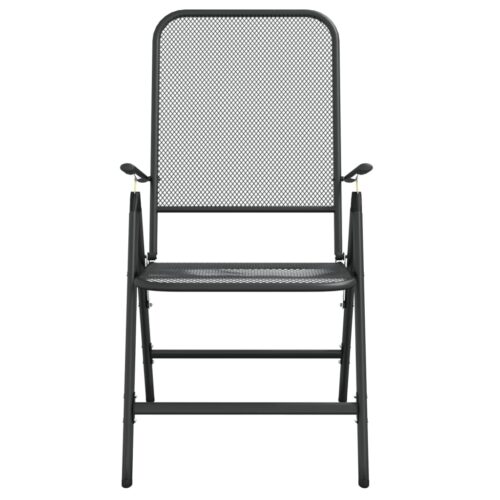 5-Piece Garden Dining Set Anthracite Metal Mesh - Image 5