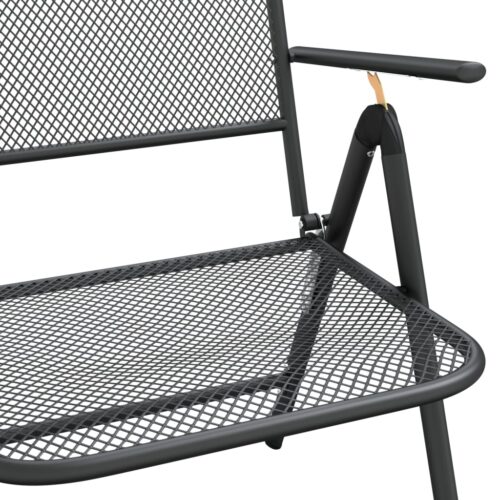 5-Piece Garden Dining Set Anthracite Metal Mesh - Image 9