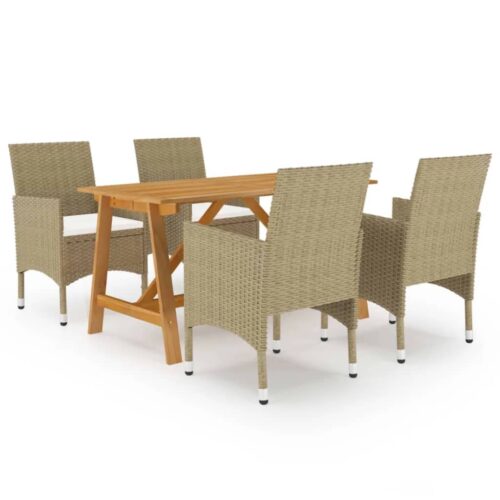 5-Piece Garden Dining Set Beige