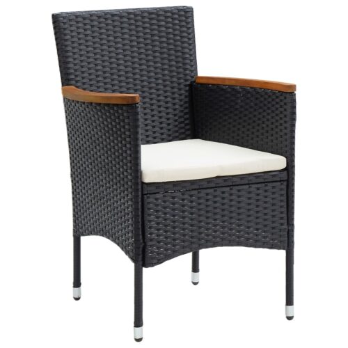 5-Piece Garden Dining Set Black - Image 3