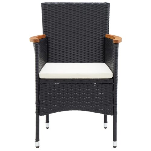 5-Piece Garden Dining Set Black - Image 4