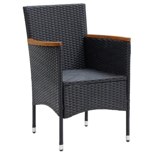 5-Piece Garden Dining Set Black - Image 5