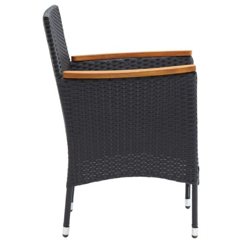 5-Piece Garden Dining Set Black - Image 6
