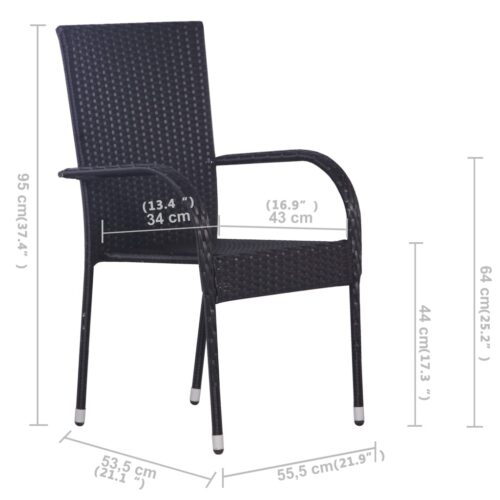 5-Piece Garden Dining Set Black - Image 9