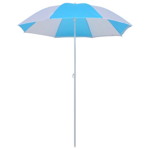 Beach Umbrella Shelter Blue White 180cm Fabric - Image 3