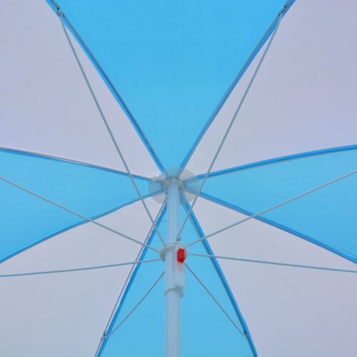 Beach Umbrella Shelter Blue White 180cm Fabric - Image 4